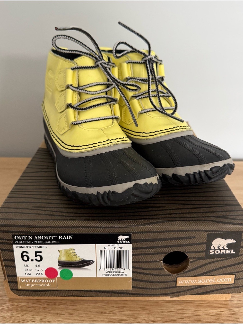 Sorel Women’s Out N About Rain Waterproof Rain Boots - Zesty Dove Size 6.5